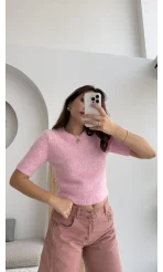 Kısa Kollu Triko Pembe Kod: 9037