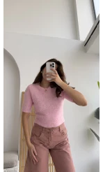 Kısa Kollu Triko Pembe Kod: 9037