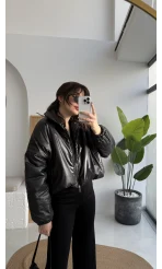 Kısa Şişme Mont - Siyah - Kod: 9596