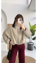 Kısa Şişme Mont - Vizon - Kod: 9596