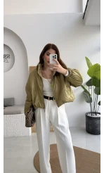 Kısa Şişme Mont - Yeşil - Kod: 9596