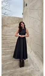 Kloş Elbise Ceket Takım - Denim Mavisi - Kod: 8915