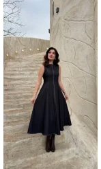 Kloş Elbise Ceket Takım - Denim Mavisi - Kod: 8915