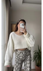 Kolları Katlamalı Ekru Kazak