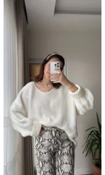 Kolları Katlamalı Ekru Kazak