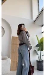 Koyu Mavi Yüksek Bel Denim Jean Pantolon - Kod: 1022