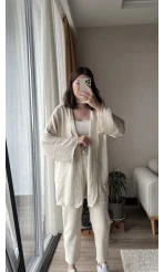 Krem Müslin Kumaş Kimono