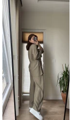 Krinkıl Viskon Kimono Takım Haki (KOD: 51109)