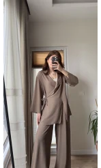 Krinkıl Viskon Kimono Takım Kahve (KOD: 51109)