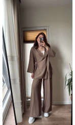 Krinkıl Viskon Kimono Takım Kahve (KOD: 51109)