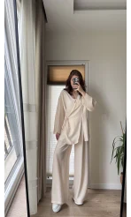 Krinkıl Viskon Kimono Takım Krem (KOD: 51109)