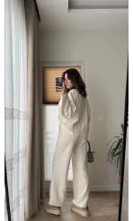 Kuğu Ekru Sweat Takım
