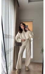 Kuğu Ekru Sweat Takım