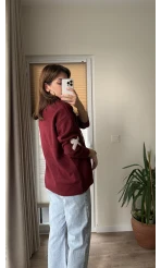 Kurdele Detay Kazak Bordo