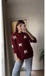 Kurdele Detay Kazak Bordo