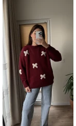 Kurdele Detay Kazak Bordo