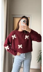 Kurdele Detay Kazak Bordo