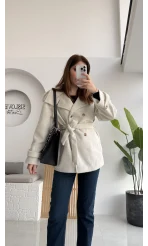 Kuruvaze Kısa Kuşaklı Kaban - Taş - Kod: 7676