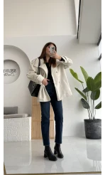 Kuruvaze Kısa Kuşaklı Kaban - Taş - Kod: 7676