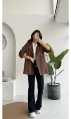 Kuşaklı Süet Trençkot - Kahve