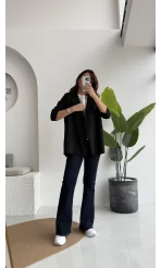 Kuşaklı Süet Trençkot - Siyah