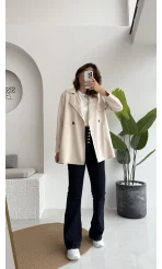 Kuşaklı Süet Trençkot - Taş