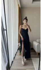 Lacivert Puantiyeli Elbise