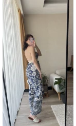 Lacivert Sırt Detay Tulum