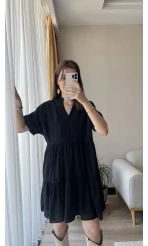 Larisa Siyah Dantelli Elbise