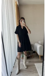 Larisa Siyah Dantelli Elbise