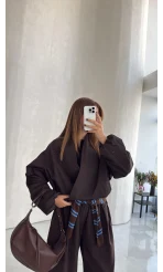 Lauren Kısa Bomber Ceket - Acı Kahve - Kod: 7774