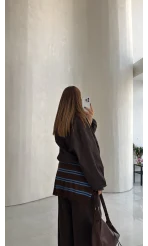 Lauren Kısa Bomber Ceket - Acı Kahve - Kod: 7774