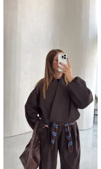 Lauren Kısa Bomber Ceket - Acı Kahve - Kod: 7774