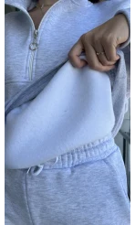 Lawla Gri Fermuarlı Sweat Takım