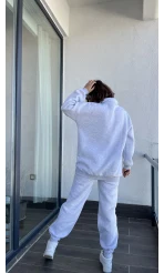 Lawla Gri Fermuarlı Sweat Takım