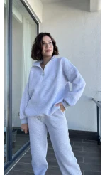 Lawla Gri Fermuarlı Sweat Takım