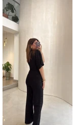 Lena Simli Modal Crop Takım - Siyah - Kod: 4162