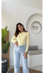 Leona Polo Yaka Uzun Kollu Bluz - Sarı