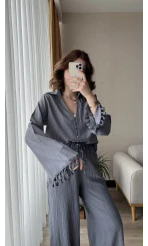 Libby Gofre Antrasit Takım