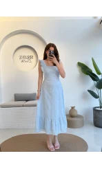 Limo Brode Elbise - Mavi