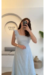 Limo Brode Elbise - Mavi