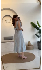 Limo Brode Elbise - Mavi