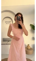 Limo Brode Elbise - Pembe