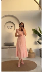 Limo Brode Elbise - Pembe