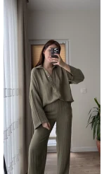 Linda Pantolon Üst Takım Haki