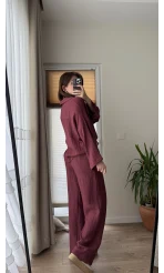 Linda Pantolon Üst Takım Bordo