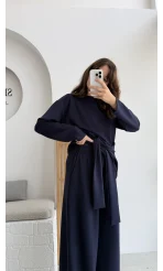 Liona Kuşaklı Modal Takım Lacivert