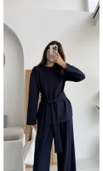 Liona Kuşaklı Modal Takım Lacivert