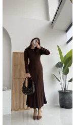 Livya Triko Elbise - Acı Kahve - Kod: 258585