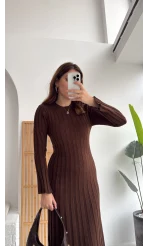 Livya Triko Elbise - Acı Kahve - Kod: 258585